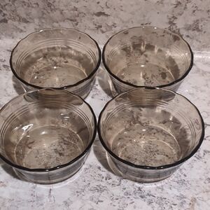 Pyrex Smoke Glass Bowl Set